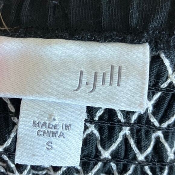 J Jill Womens Skirt Black Embroidered Elastic Waist Midi Modal Blend Small - Picture 4 of 10